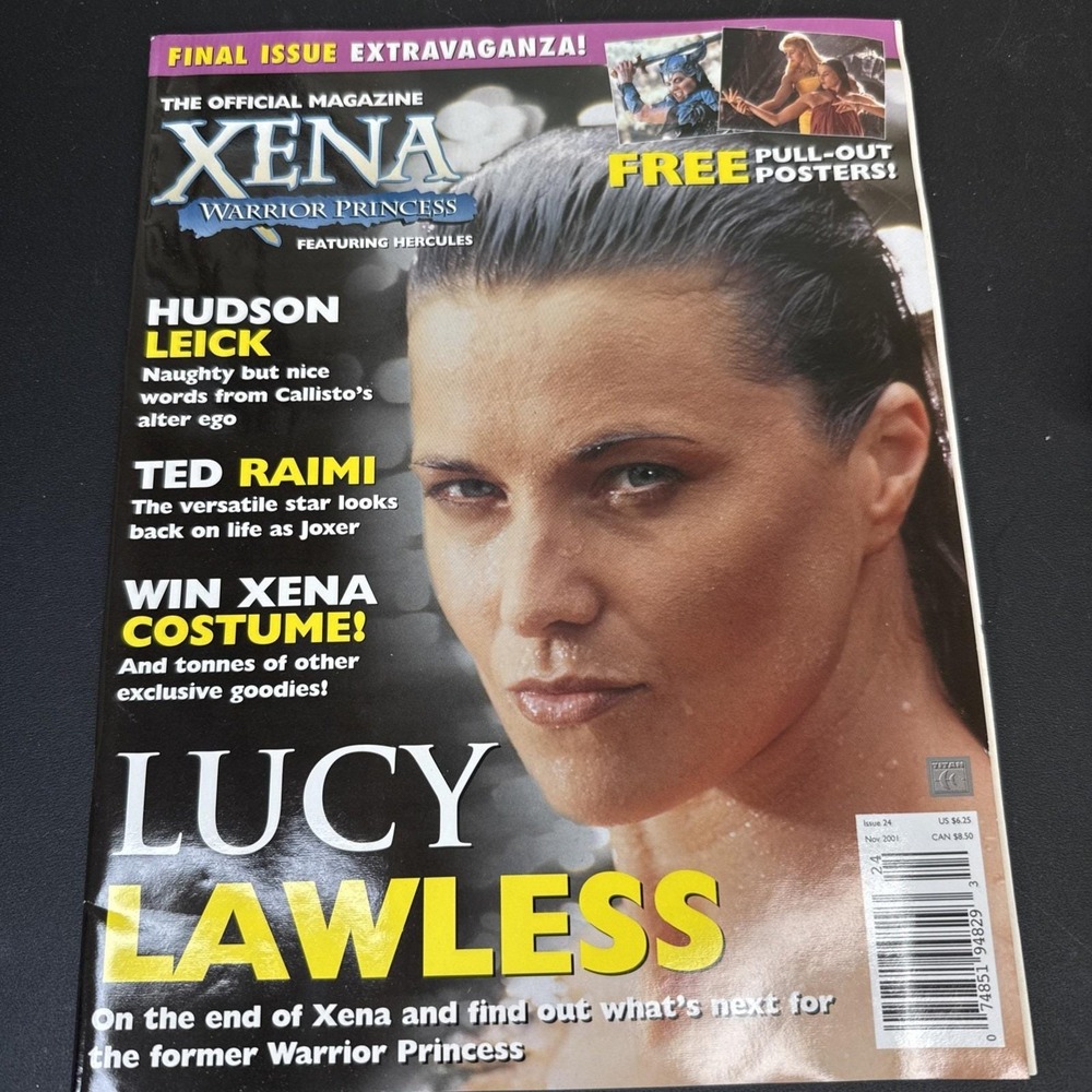 Xena Warrior Princess Final Issue Magazine Lucy Lawless + Posters 2001‎ RARE